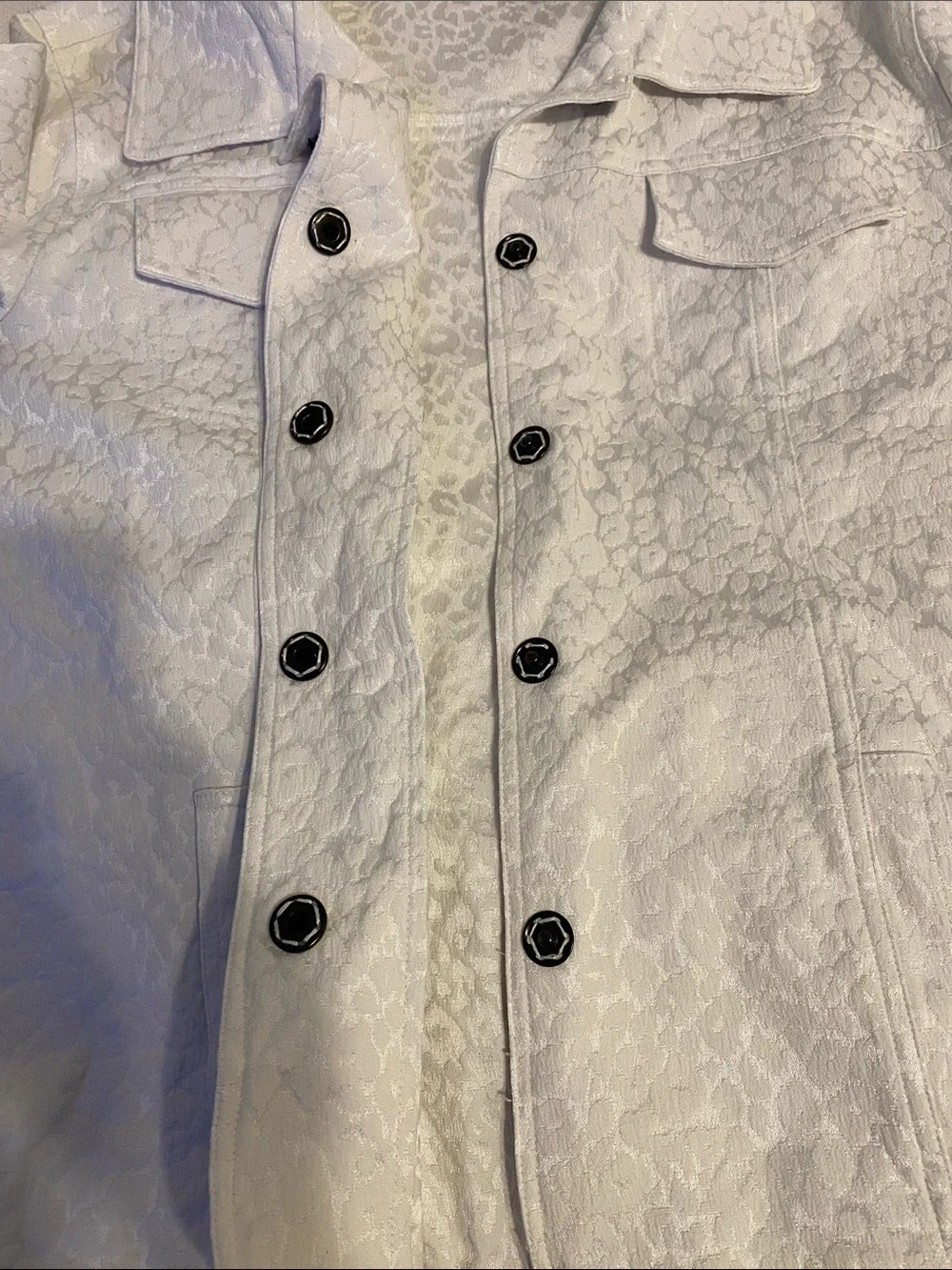 White Quilted Snap-Front Jacket